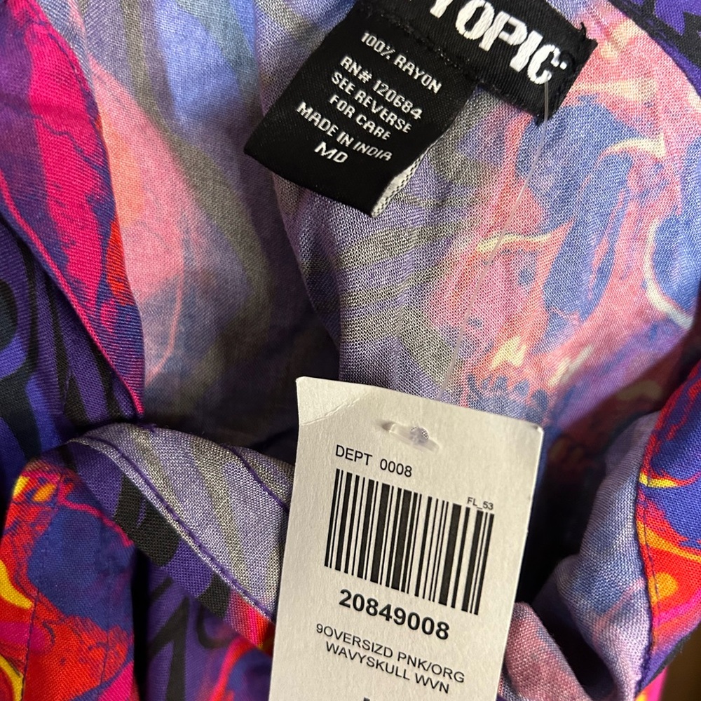NWTS HOT TOPIC MENS SKULL SHIRT - Picture 8 of 11
